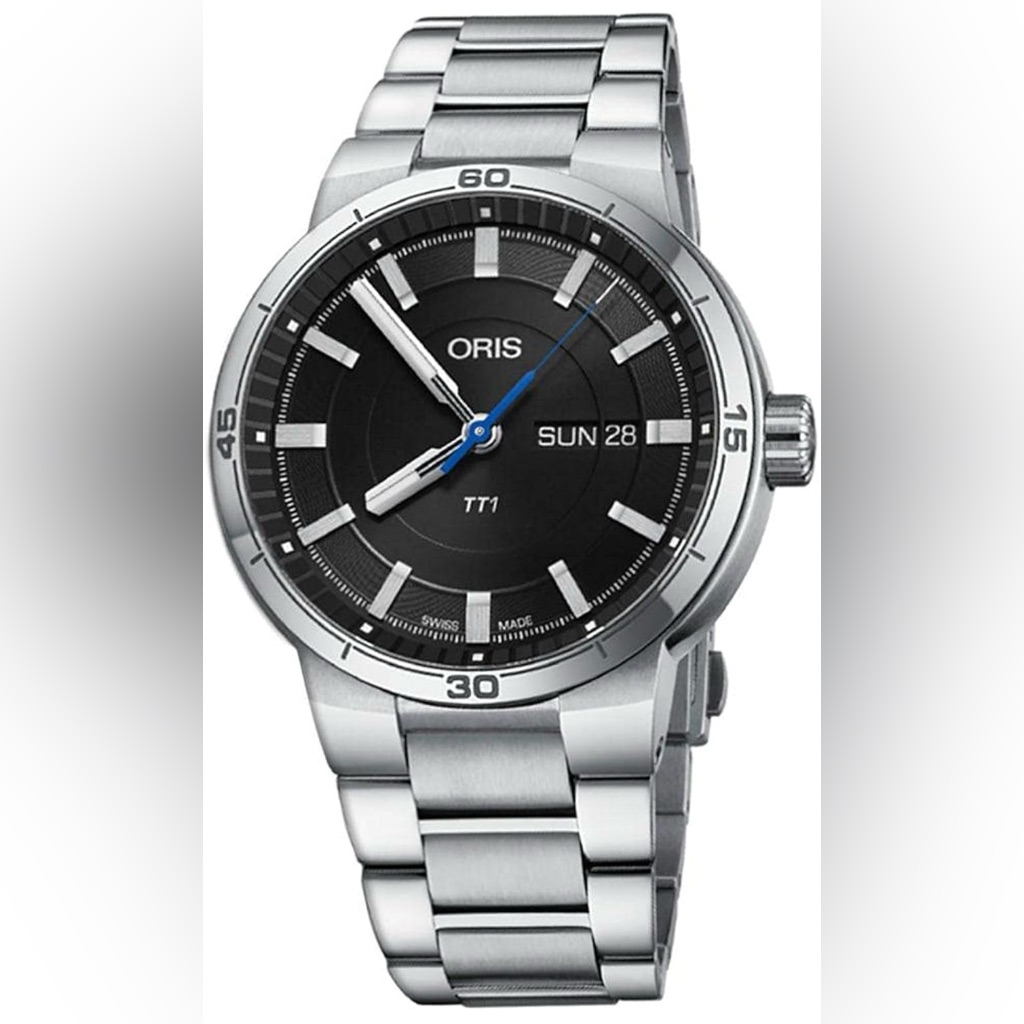 Oris Tt1 Automatic Stainless Steel Black DayDate Mens Special Edition Watch
